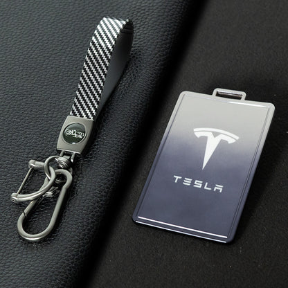 TEB1T1 Gradient Gray-Laser Engraving TPU Tesla Car Key Cover Scratch Resistant Lightweight Protective Case for Model 3/X/Y