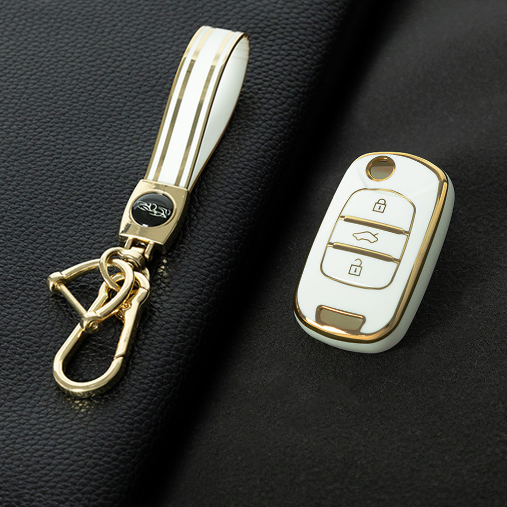 WUA1T1 White-Gold Plating Car Key Cover For Wuling S1 Baojun 730 510 560 310 630 310W Car Key Cover Case Bag Protector