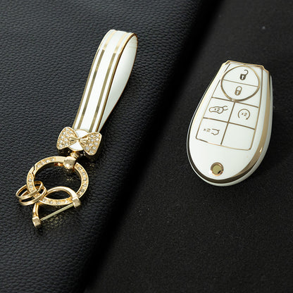 JEC8T1 White-Gold Plating Keyless Entry Remote Control 5-Buttons Compatible 2008-2018 Dodge Grand Caravan 2008-2016 Chrysler Town