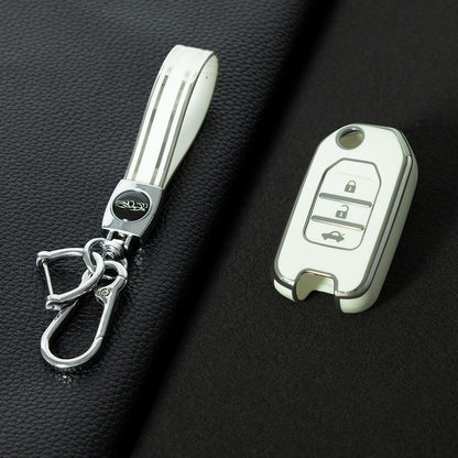 HOC1T1 White-Silver Plating Car Key Cover 2022 New High Quality TPU Car Key Case for Honda Civic Accord CRV CR-V XRV Car Key Shell Cover