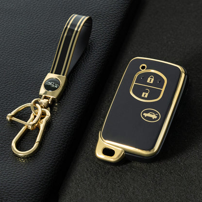 TOG1T1 Black-Gold Plating Car Key Cover for Old Toyota 3 Buttons Crown Land Cruiser Prado Car Key case