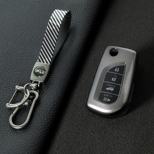 TOA5T1 Black-Metal Gray Plating TPU Protective Key Cover Case for Toyota New Corolla Camry RAV4 Avalon Izoa CHR Highlander Car Key Accessories