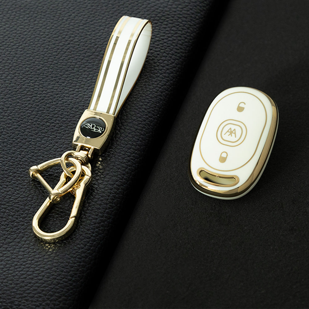 AAB1T1 White-Gold Plating Car Key Cover For Aima Luna Bubble Universal Electric Bicycle Car Key Accessories