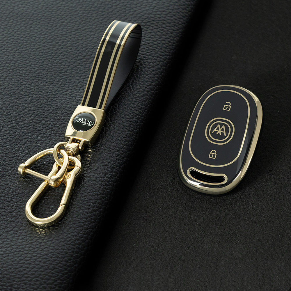 AAB1T1 Black-Gold Plating Car Key Cover For Aima Luna Bubble Universal Electric Bicycle Car Key Accessories