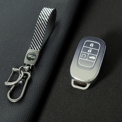 HOB1T1 Gradient Gray Car Key Cover For Honda Civic Accord HR-V CR-V CRV 2021 2022 2023 5Buttons Auto Shell Fob Holder TPU Car Key Case Cover Keychain Accessories