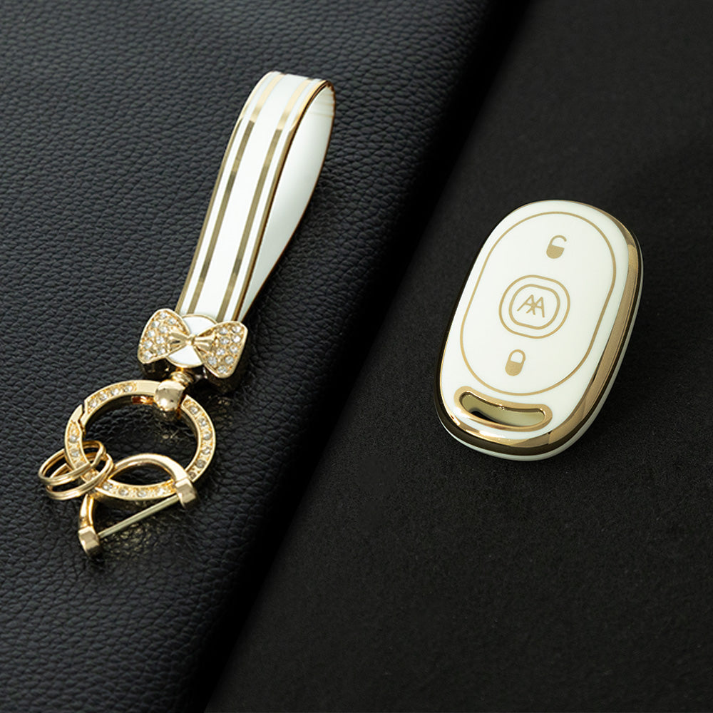 AAB1T1 White-Gold Plating Car Key Cover For Aima Luna Bubble Universal Electric Bicycle Car Key Accessories