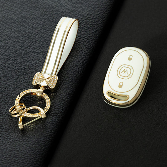 AAB1T1 White-Gold Plating Car Key Cover For Aima Luna Bubble Universal Electric Bicycle Car Key Accessories
