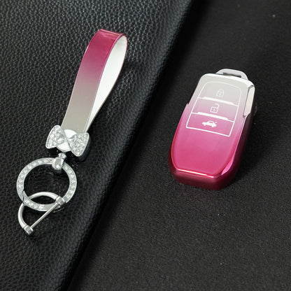 TOC1T1 Gradient Pink Car Key Cover For TPU Soft Car Key Fob Cover Smart Key Shell Case Protector Suitable for Toyota Corolla Camry Levin RAV4 Reiz
