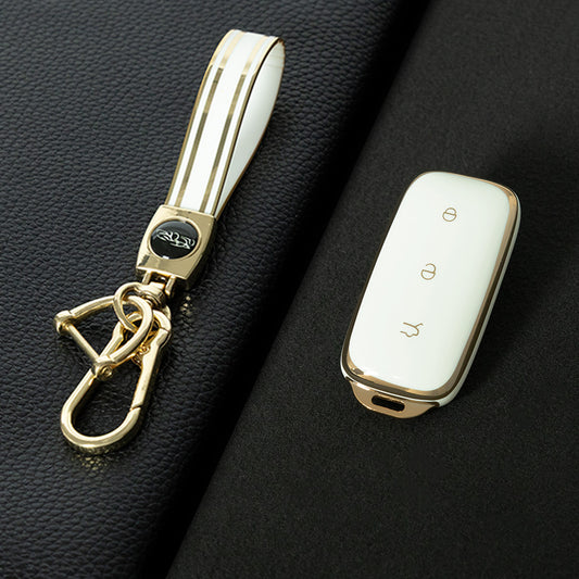 GEE1T1 White-Gold Plating Car Key Cover For Geely Galaxy L7Plus Keycase L6max Shell E8 Starship