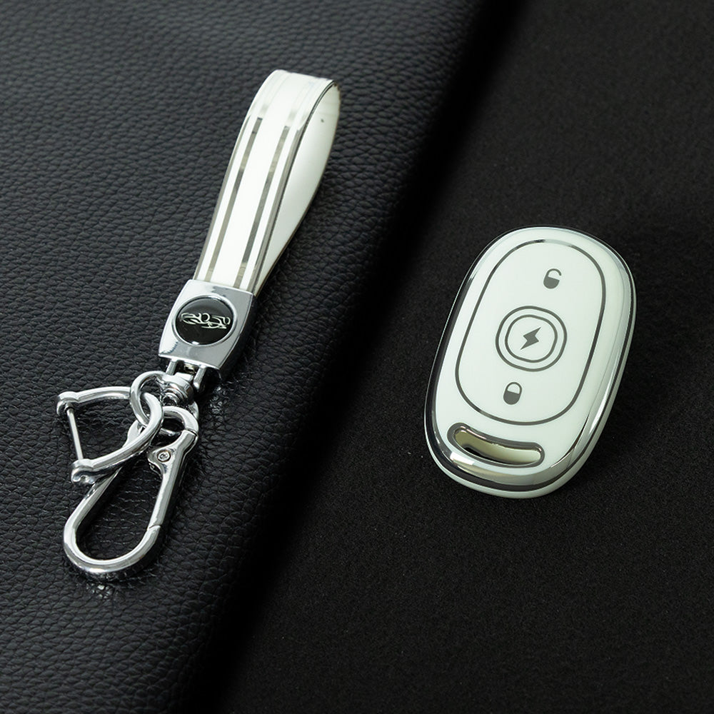 AAB2T1 White-Silver Plating Car Key Cover For Aima Luna Bubble Universal Electric Bicycle Car Key Accessories