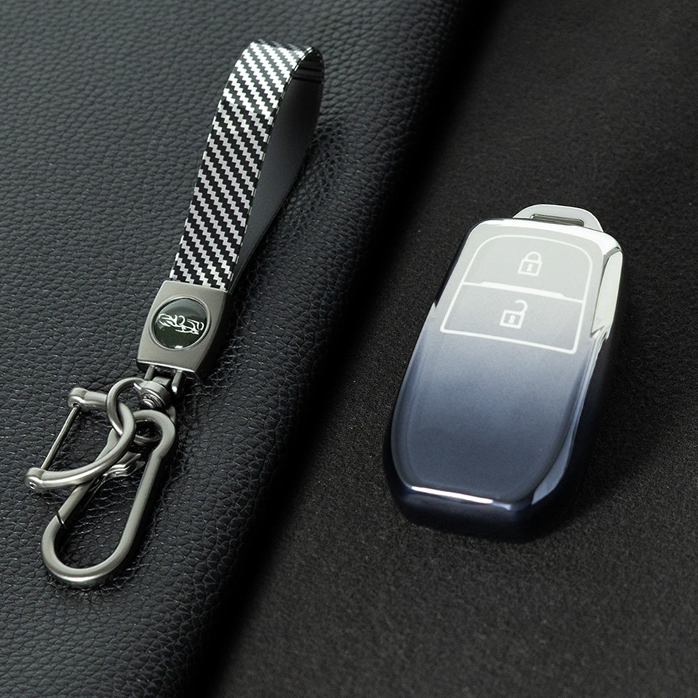 TOC2T1 Gradient Gray TPU Car Key Case Protection Cover Smart Key Shell Fob Cover Fit for Toyota Camry Corolla Prado Levin Crown RAV4