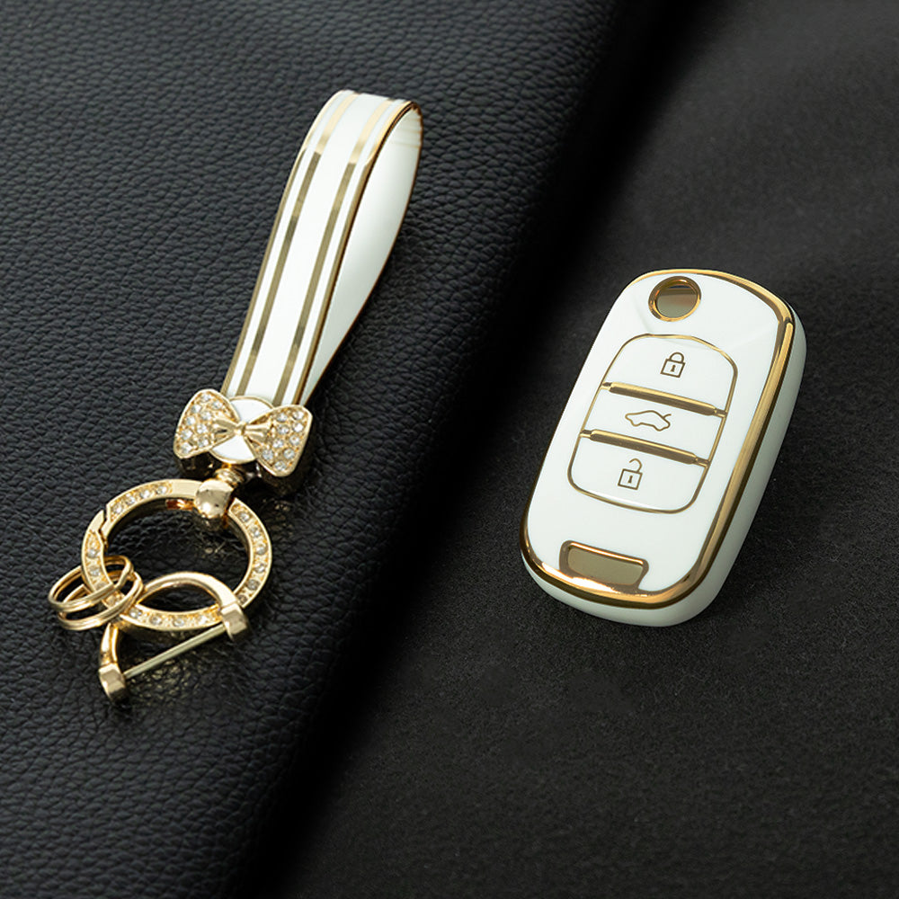 WUA1T1 White-Gold Plating Car Key Cover For Wuling S1 Baojun 730 510 560 310 630 310W Car Key Cover Case Bag Protector