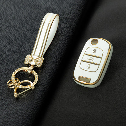 WUA1T1 White-Gold Plating Car Key Cover For Wuling S1 Baojun 730 510 560 310 630 310W Car Key Cover Case Bag Protector