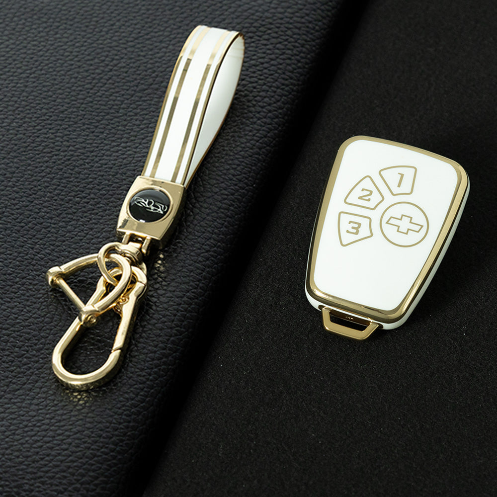 CEY1T1 White-Gold Plating TPU Car Key Case Cover for Chevrolet Cruze 4 Buttons Hot Selling Auto Llave Accessories