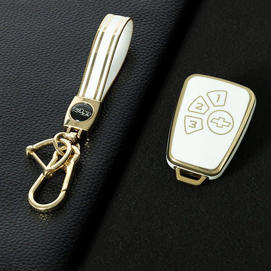 CEY1T1 White-Gold Plating TPU Car Key Case Cover for Chevrolet Cruze 4 Buttons Hot Selling Auto Llave Accessories