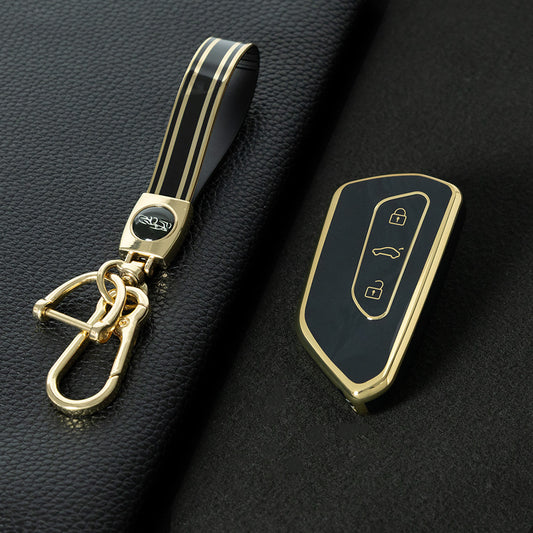 VOC1T1 Black-Gold Plating Car Key Cover For Volkswagen  Golf 8 MK8 ID3 ID4 Cupra Skoda Octavia A8 SEAT Leon MK4 Formentor Tarraco