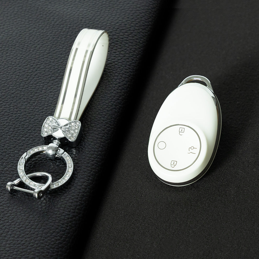 AOA1T1 White-Silver Plating Car Key Cover for Aion v 2024 2025 2026