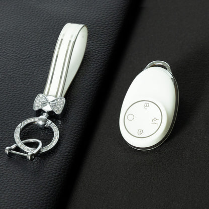 AOA1T1 White-Silver Plating Car Key Cover for Aion v 2024 2025 2026