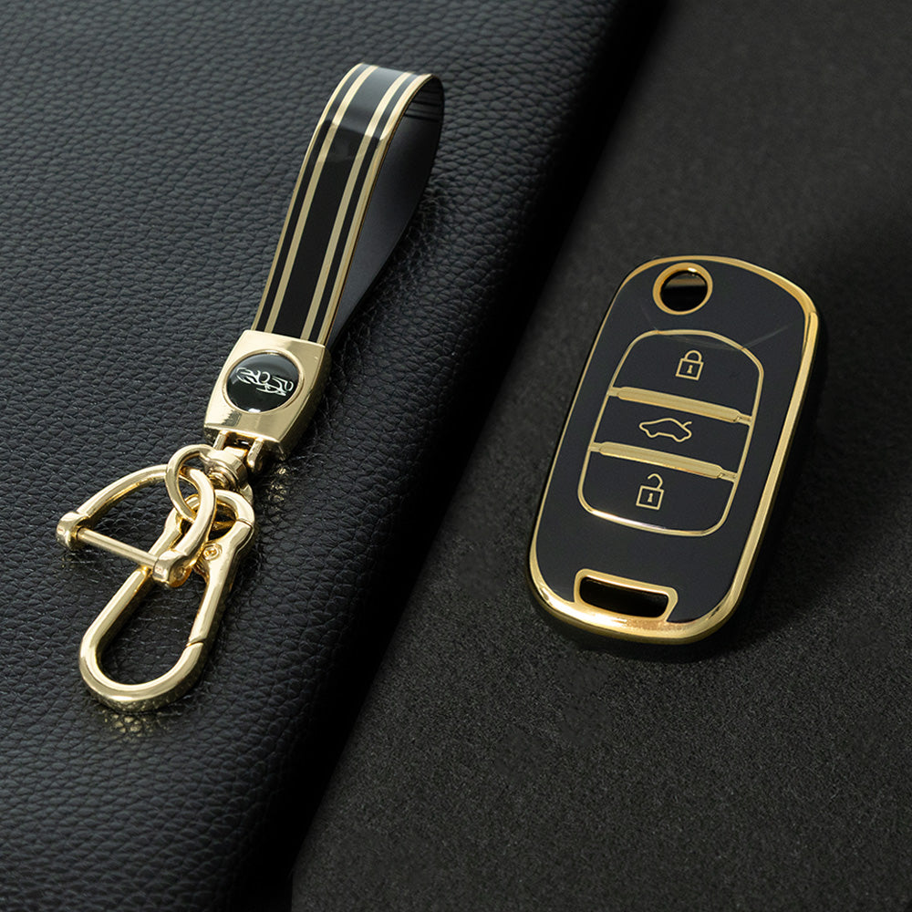 WUA1T1 Black-Gold Plating Car Key Cover For Wuling S1 Baojun 730 510 560 310 630 310W Car Key Cover Case Bag Protector