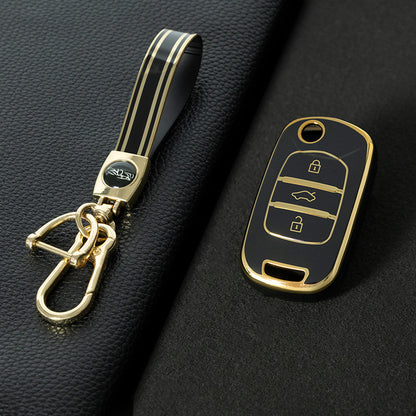 WUA1T1 Black-Gold Plating Car Key Cover For Wuling S1 Baojun 730 510 560 310 630 310W Car Key Cover Case Bag Protector