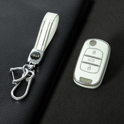 WUA1T1 White-Silver Plating Car Key Cover For Wuling S1 Baojun 730 510 560 310 630 310W Car Key Cover Case Bag Protector