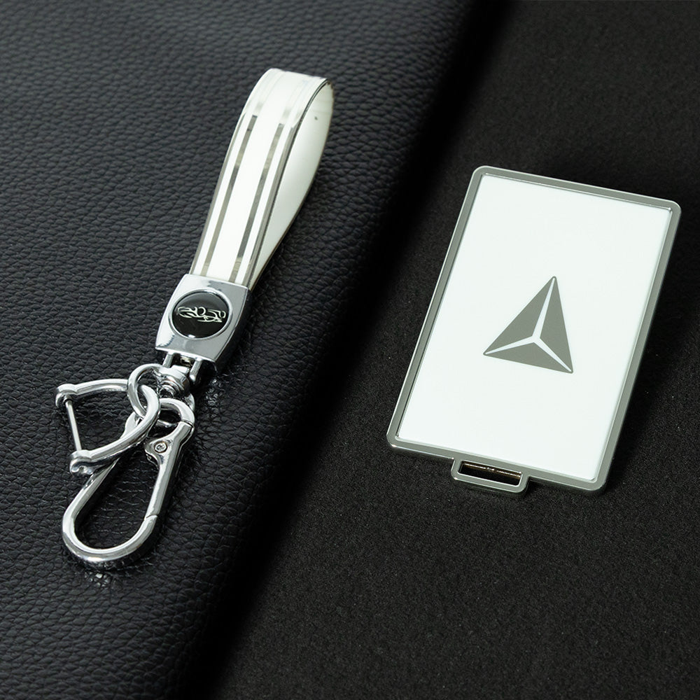 CHG1T1 White-Silver Plating NFC Key Cover for Changan Deepal Series C673F280704-0100-AA 3606020-ED01-AA Vehicle Key Cover