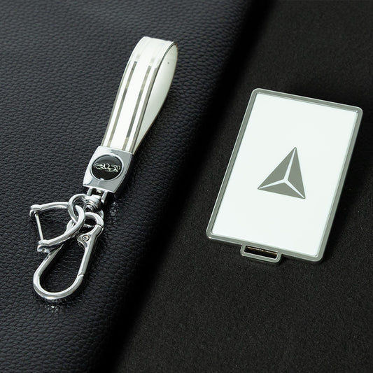 CHG1T1 White-Silver Plating NFC Key Cover for Changan Deepal Series C673F280704-0100-AA 3606020-ED01-AA Vehicle Key Cover