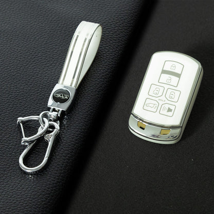 TOL1T1 White-Silver Plating TPU Car Key Cover Case for Toyota Avalon camry COROLLA RAV4 Grand Highlander