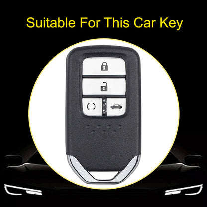 HOA5T1 White-Silver Plating Car Key Cover 4-button High Quality Car Key Fob Cover TPU Holder Case for Honda Elysion Odyssey New Civic Accord CR-V XR-V Vezel