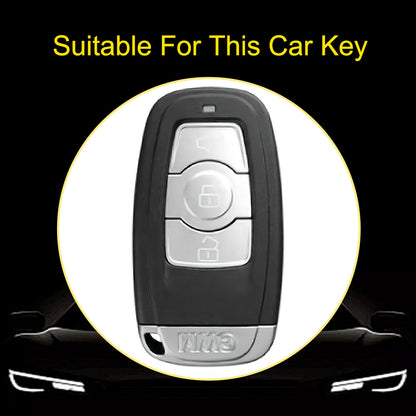 GRB1T1 White-Gold Plating Car Key Cover Premium Soft TPU Car Key Case Cover Shell for HAVAL H6 M6 DARGO C50 H1 H2 GW Key Rings Keychain Bag Accessories