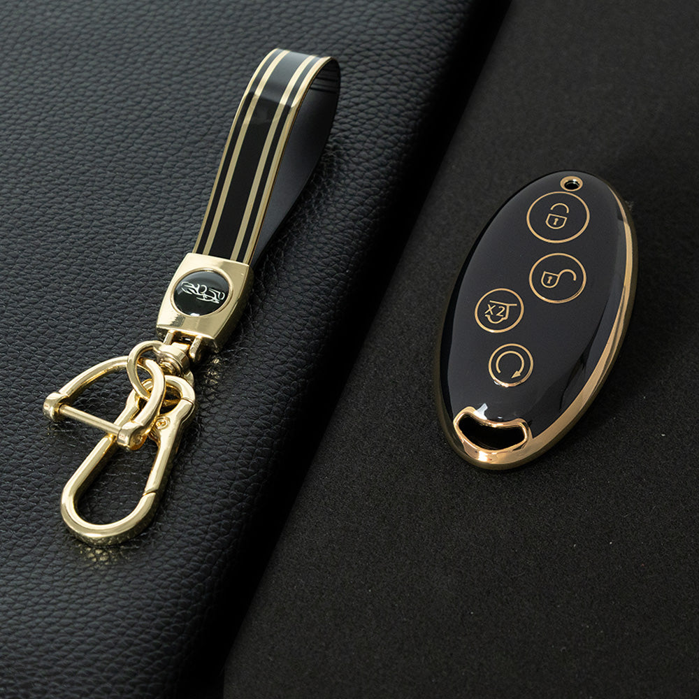 BYB1T1 Black-Gold Plating Car Key Cover TPU for BYD Qin Pro Yuan S7 Song Max Plus High Quality Auto Supplies