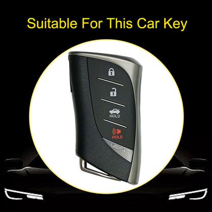 LEB2T1 Black-Silver Plating TPU Car Key Cover for Lexus 2018-2024 ES200 ES350 LC500 LS500 UX200 ES300h GX460 RX350h NX450