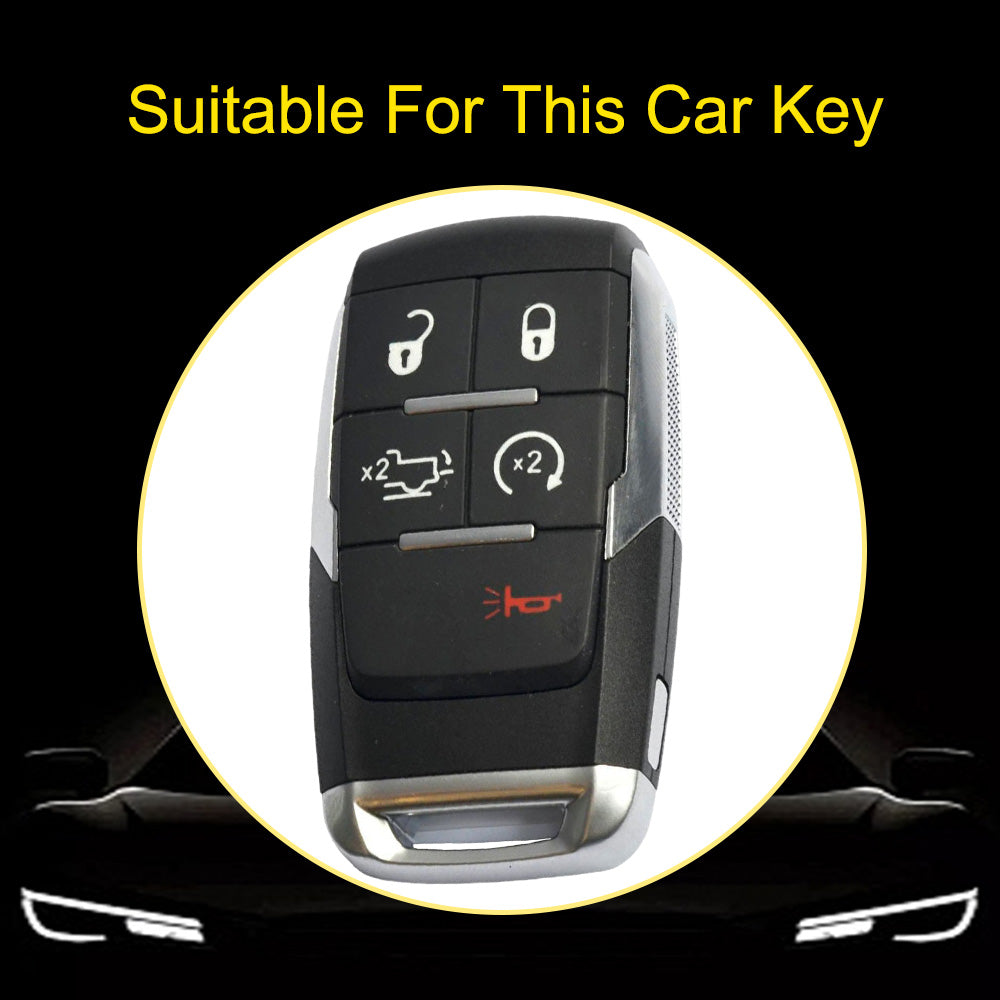 JEE5T1 Black-Gold Plating TPU Jeep Grand Cherokee Chrysler 300C for Fiat Freemont Dod Ram 1500 Journey-Fit Model Car Key Cover Case Car Key Accessories