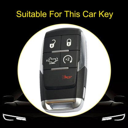 JEE5T1 Black-Gold Plating TPU Jeep Grand Cherokee Chrysler 300C for Fiat Freemont Dod Ram 1500 Journey-Fit Model Car Key Cover Case Car Key Accessories