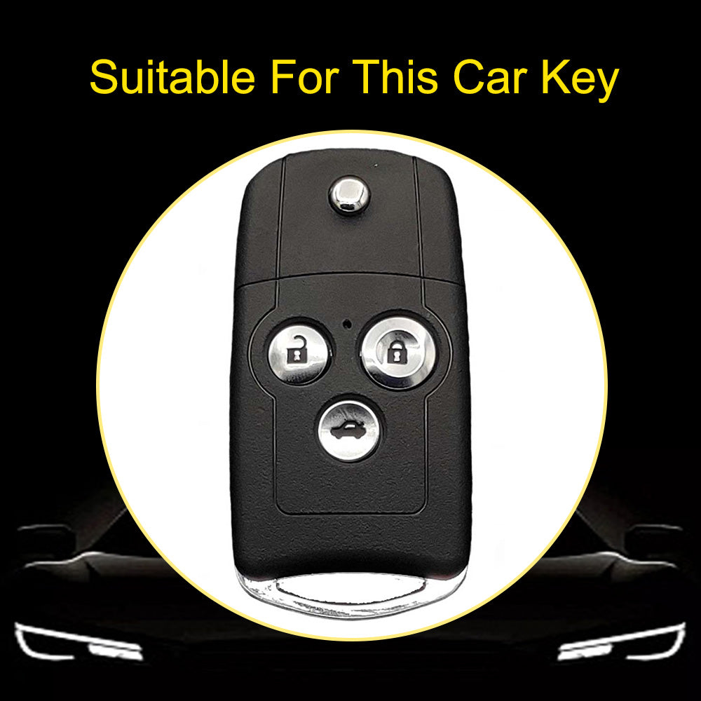 HOE1T1 Black-Gold Plating TPU Car Key Case Cover for Honda Civic Accord Jazz CRV HRV CRZ for Acura TL TSX ZDX RSX