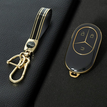 NOC1T1 Black-Gold Plating TPU Car Key Case Cover  for NIO ES8 ES7 ES6 EC7 EC6 ET7 ET5 ET5T EP9 EVE