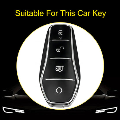 BYD1T1 Green-Gold Plating Car Key Cover For BYD E2/E3/Song PRO/Yuan Plus/Dolphin Remote Key FOB Cover Accessories