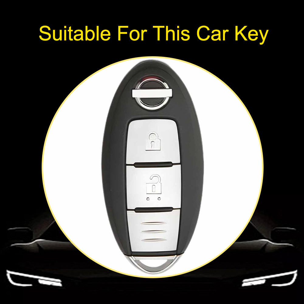 NIB1T1 Granny Grey-Gold Plating Car Key Cover For Nissan X-Trail Qashqai Sylphy Altima