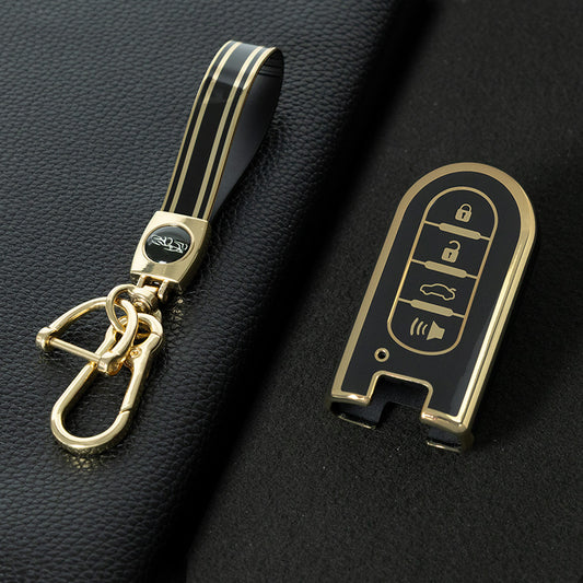 TOE4T1 Black-Gold Plating Car Key Cover for Toyota Rush Daihatsu Tanto LA600S LA800S LA610S