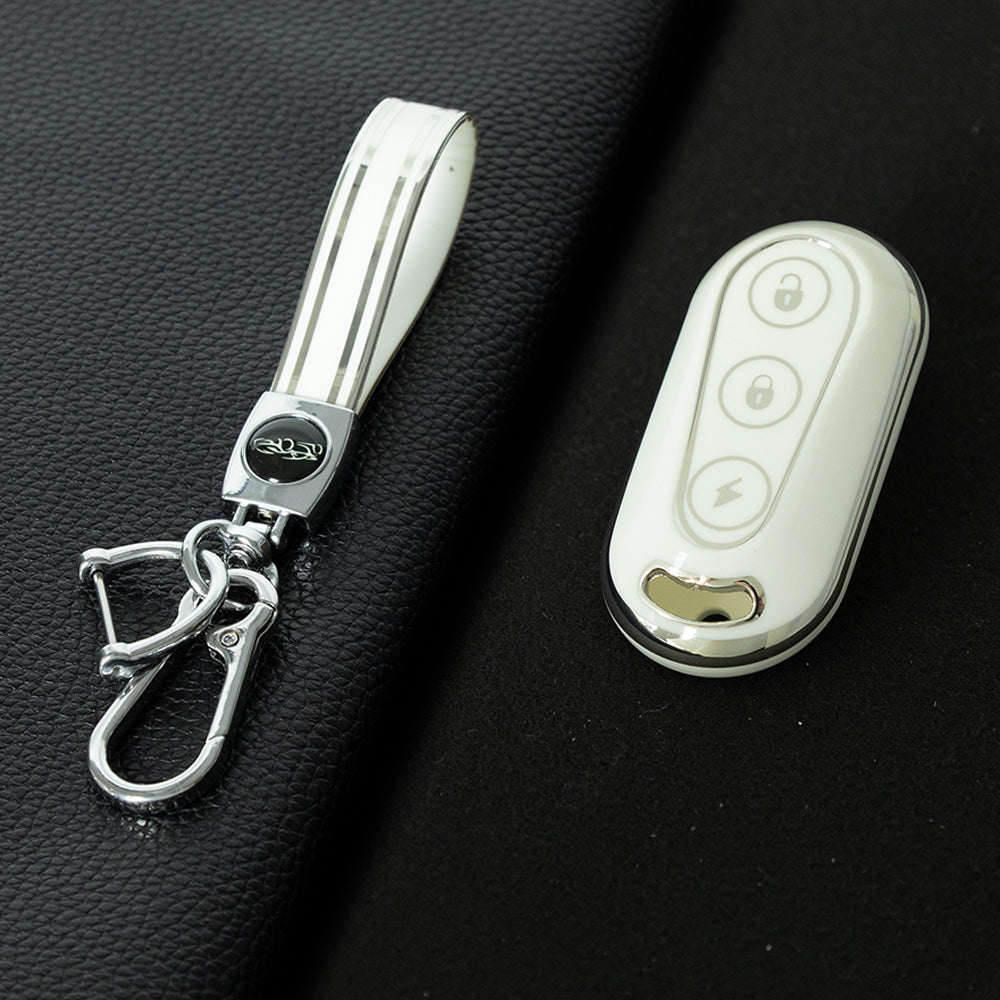TLC1T1 White-Silver Plating Car Key Cover for TAILG Electric Bike Key Accessories