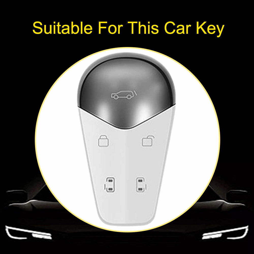 VYB1T1 Black-Silver Plating TPU Car Key Case Cover for VOYAH Lantu Dreamer Free DREAMPOWER Key