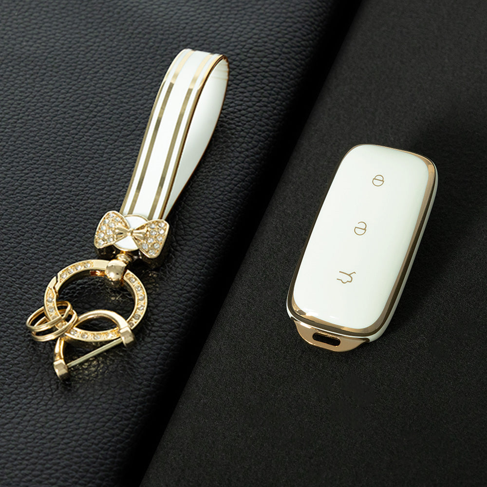 GEE1T1 White-Gold Plating Car Key Cover For Geely Galaxy L7Plus Keycase L6max Shell E8 Starship