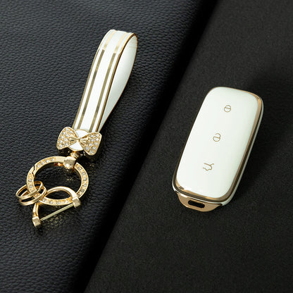 GEE1T1 White-Gold Plating Car Key Cover For Geely Galaxy L7Plus Keycase L6max Shell E8 Starship