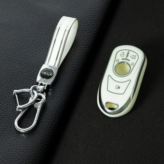 BUA2T1 White-Silver Plating Buick 22 Bie Ke GL8 High-End Key Case for Enclave LaCrosse ES Land Zun Verano Plus Regal Car Accessories keychain