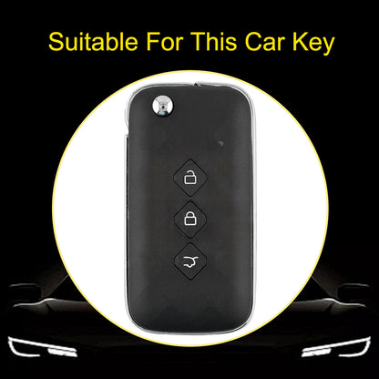 WUH1T1 White-Silver Plating New Soft TPU Car Key Case Cover Holder for Chevrolet Aveo trax groove Captiva 2024 for Wuling Car Key Shell Fob Car Accessories