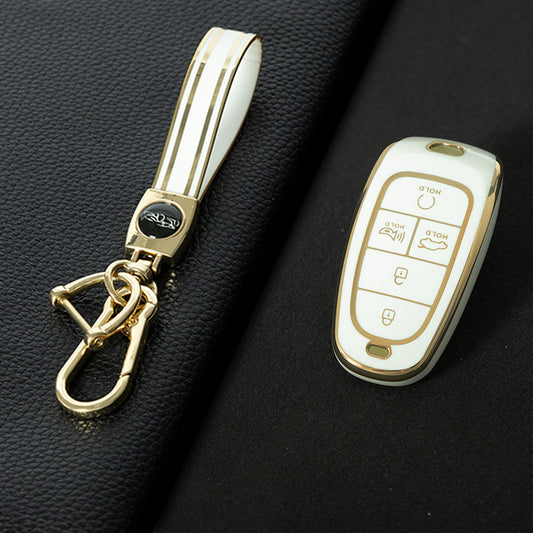 HYE3T1 White-Gold Plating TPU Car Key Case for Hyundai Fifth Generation Tucson Good Quality Multicolor Auto Accessories
