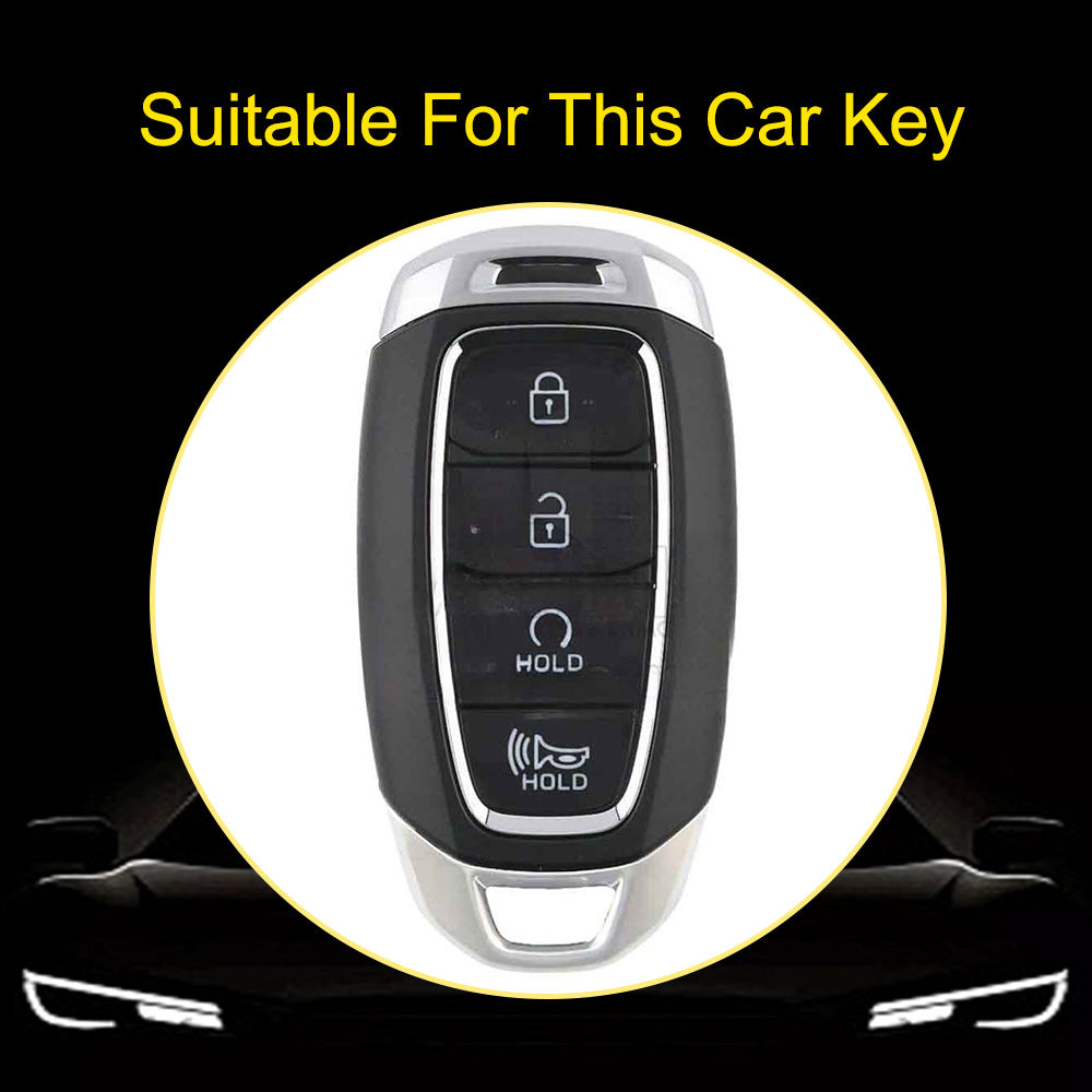 HYS3T1 Black-Gold Plating TPU Car Key Case Cover For Hyundai I30 Ix35 KONA Encino Solaris Azera Grandeur Ig Accent Santa Fe Palisade