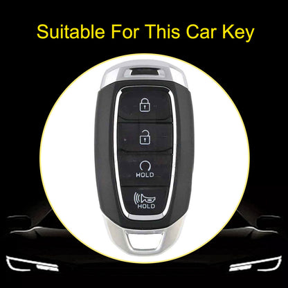HYS3T1 Black-Gold Plating TPU Car Key Case Cover For Hyundai I30 Ix35 KONA Encino Solaris Azera Grandeur Ig Accent Santa Fe Palisade