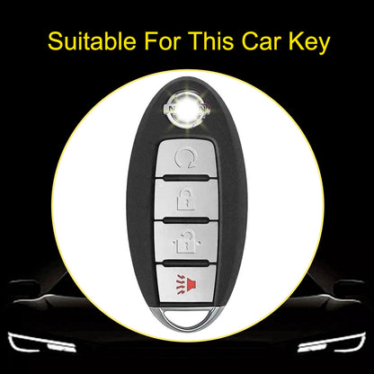 NIB7T1 Black-Gold Plating TPU Car Key Case Cover for Nissan Qashqai X-Trail T32 T31 Juke J10 J11 Kicks Tiida Pathfinder