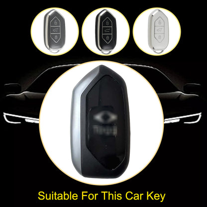 TGA1T1 White-Silver Plating Car Key Cover Fashion TPU Car Remote Key Case Cover Shell Fob for Togg Protector Keyless Keychain Accessories